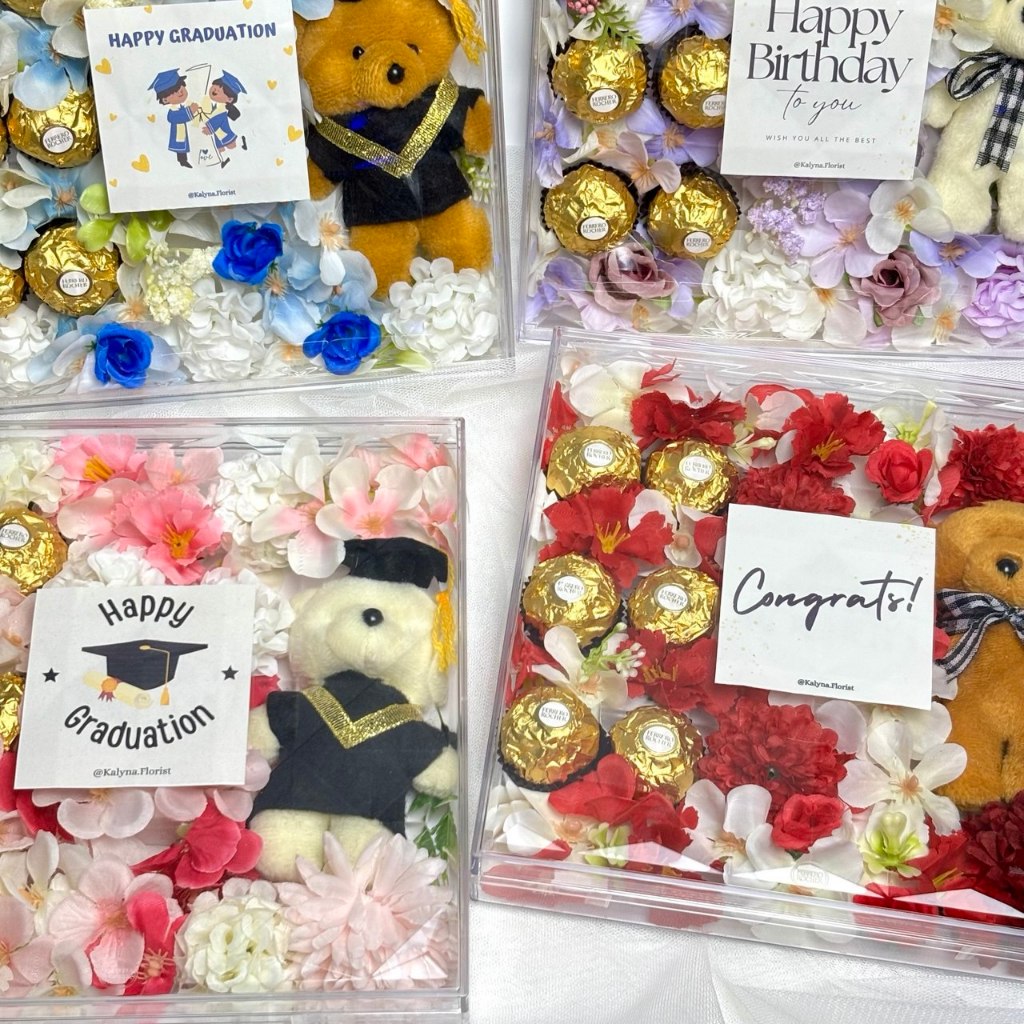 Ferrero Flower Box | Acrylic Box | Flower Bouquet | Buket Coklat | Buket bunga | Wisuda | Ulangtahun