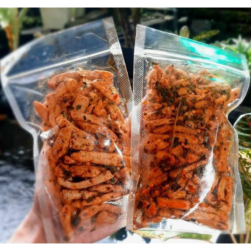 

100 gram basreng pedas daun jeruk kemasan siap jual