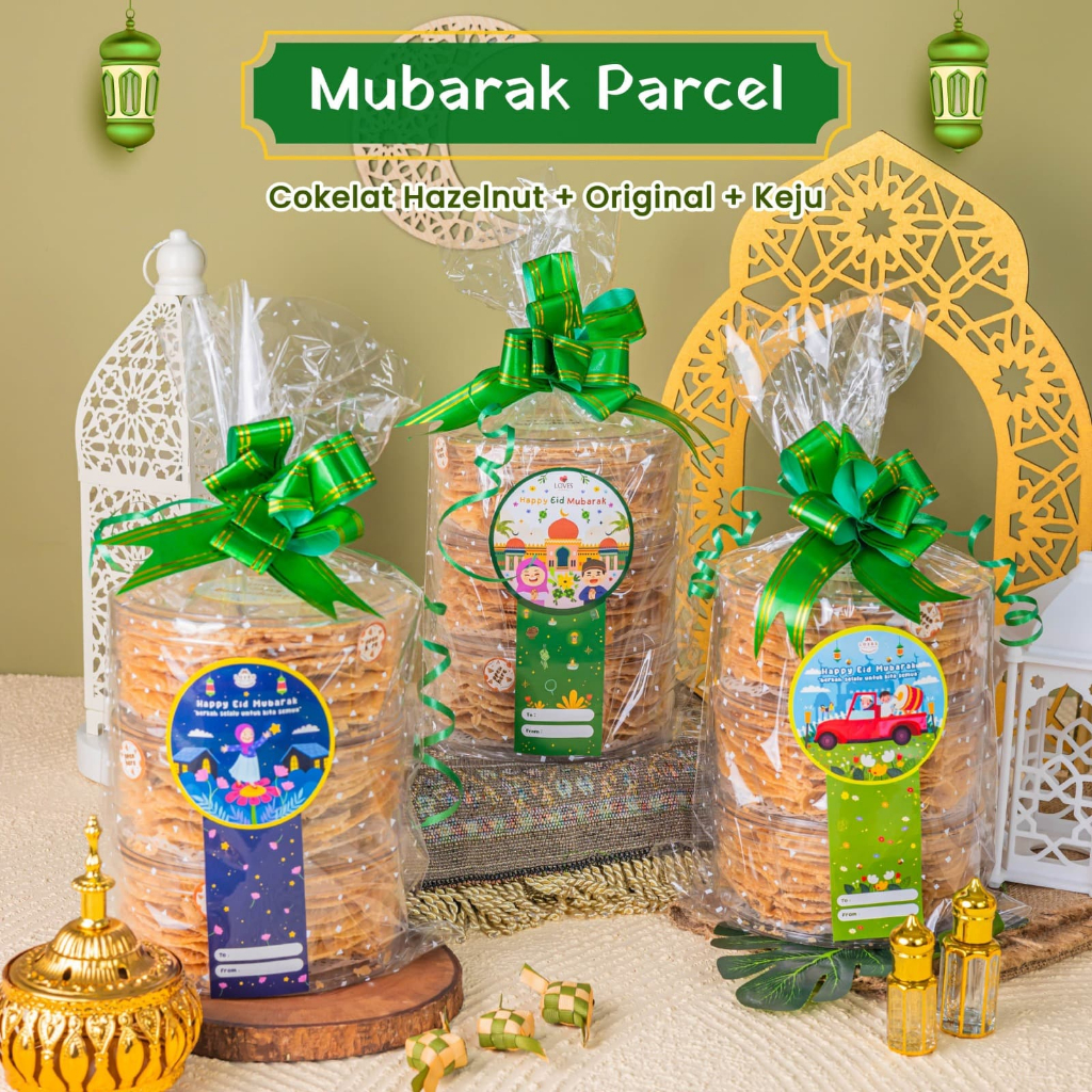 

Mubarak Parcel Hampers Lebaran Ramadhan Idul Fitri Loves Semprong Cokelat Hazelnut Kue Kering Toples