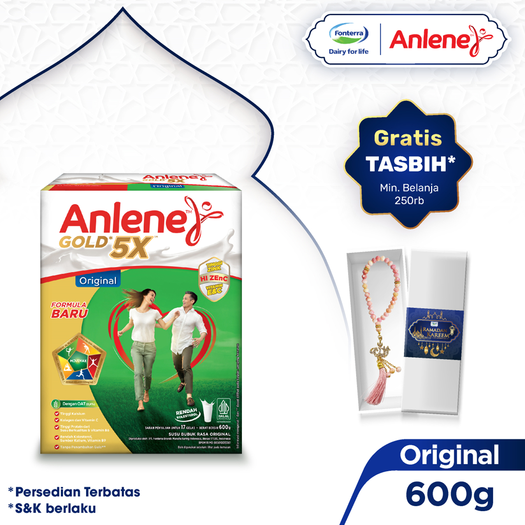 

Anlene Gold 5X Susu Bubuk Dewasa Original 600g - Nutrisi Tinggi Kalsium Untuk Tulang, Sendi, dan Otot