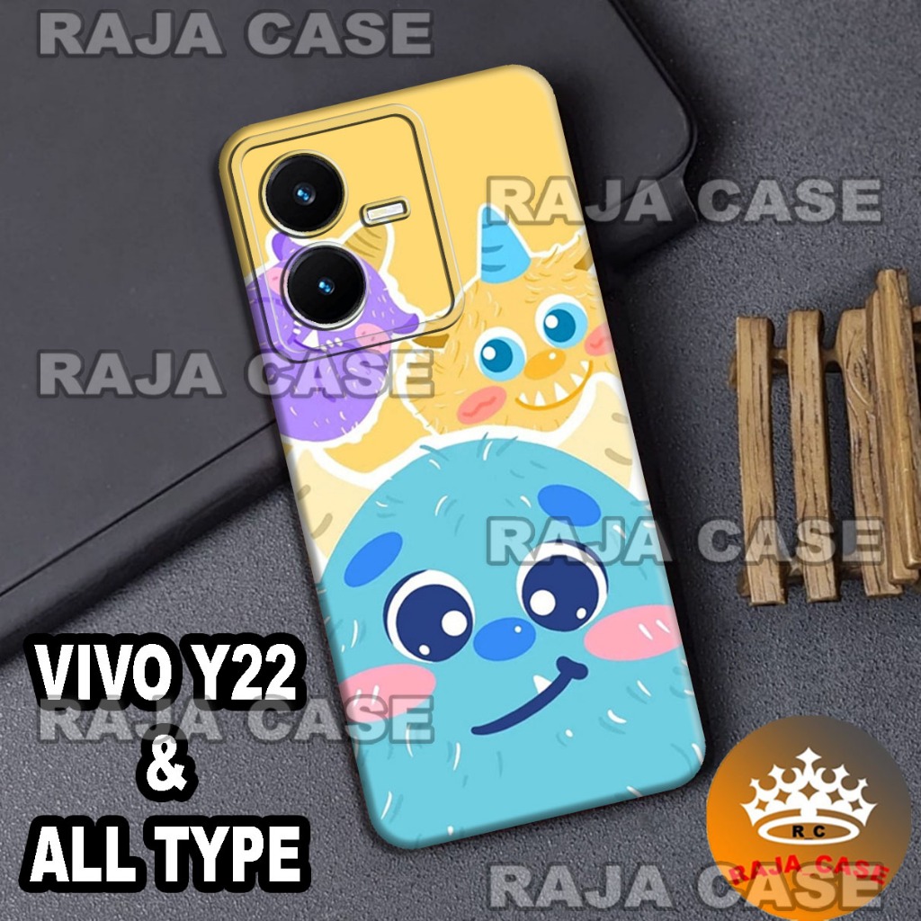 Rc9/Softase karet Hp VIVO Y22 - Motif Monster Lucu/case Hp  VIVO Y22 - casing  VIVO Y22 - Silikon  V