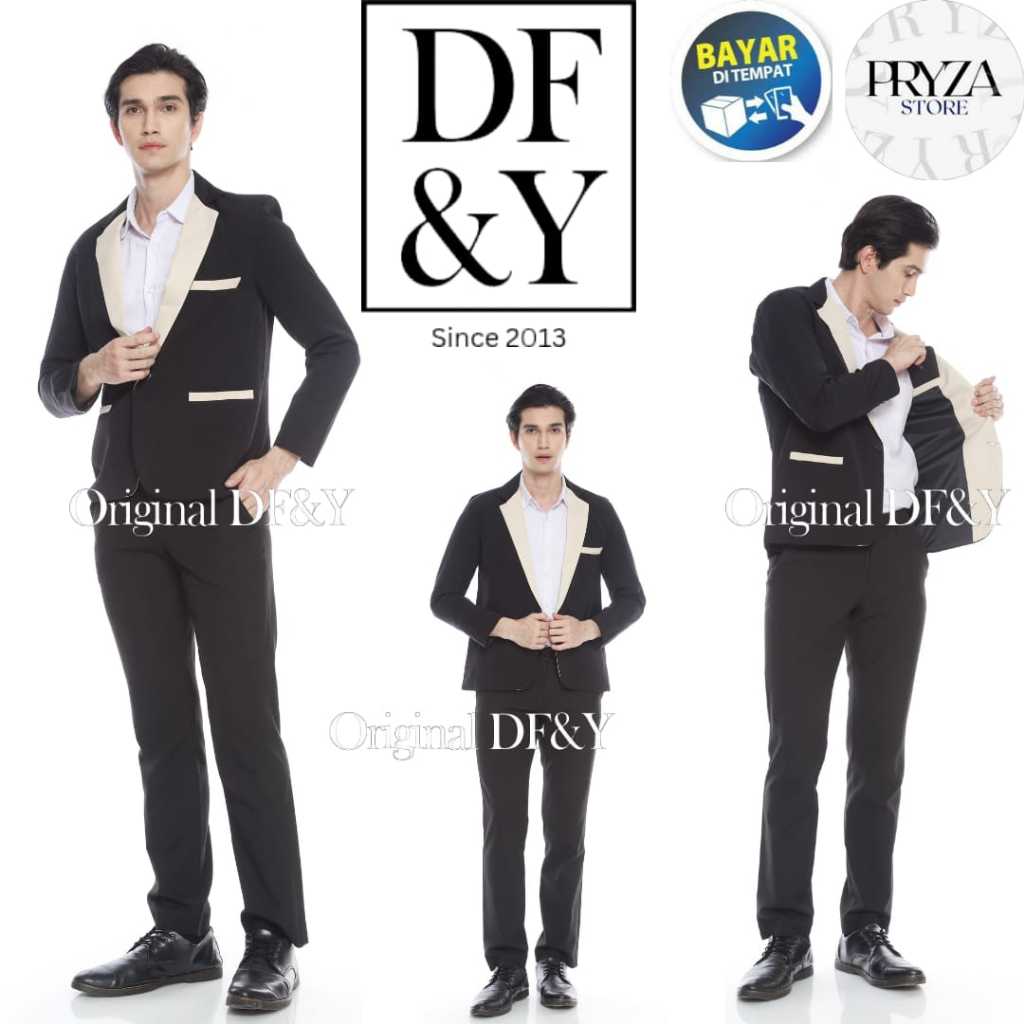 PRYZA Jas Blazer Pria Casual Matrix Cream Original DF&Y / Jas Blazer Kerja Kantor  Formal / Jas Styl