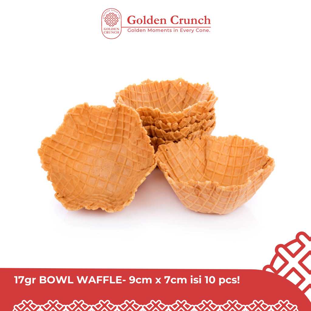 

Cone Ice Cream Mangkuk Waffle 9cm x 7cm Isi 10pcs - GoldenCrunch