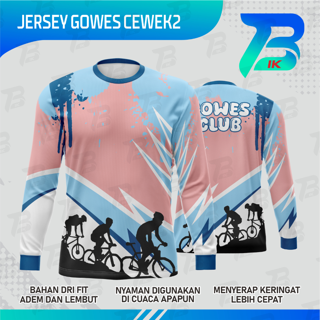 JERSEY GOWES CEWEK LENGAN PANJANG DRYFIT / KAOS KERAH OBLONG  GOWES CEWEK FULLPRINTING / JERSEY GOWE