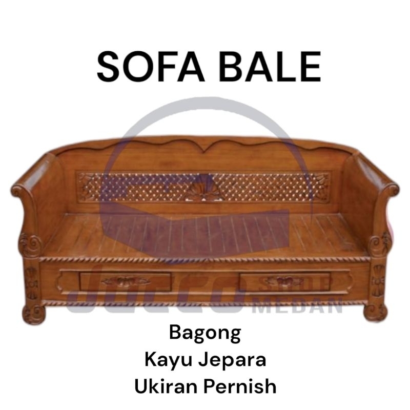 [ JUCCO ] Sofa Bale Kayu Jepara Minimalis - Kursi Teras Kayu Panjang Murah - Kursi Tamu Kayu  Jepara