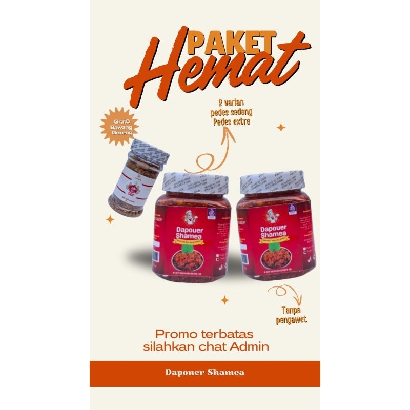 

paket hemat Sambel pecel kacang dapouer shamea tanpa pengawet