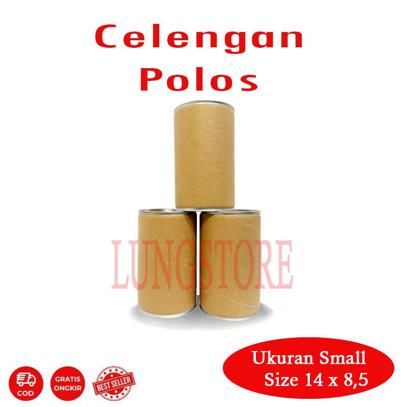 COD CELENGAN POLOS UKURAN 14 CM X 8,5 CM BAHAN PAPERTUBE TUTUP KALENG GROSIR PARTAI BESAR