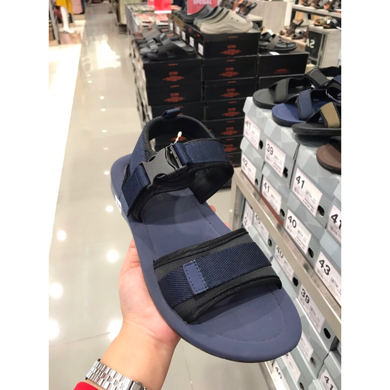 Fladeo sendal pria slip on navy coklat hitam