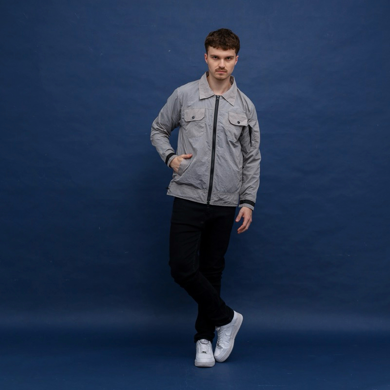 OUTFIRM - Overshirt Nylon Grey Armlens