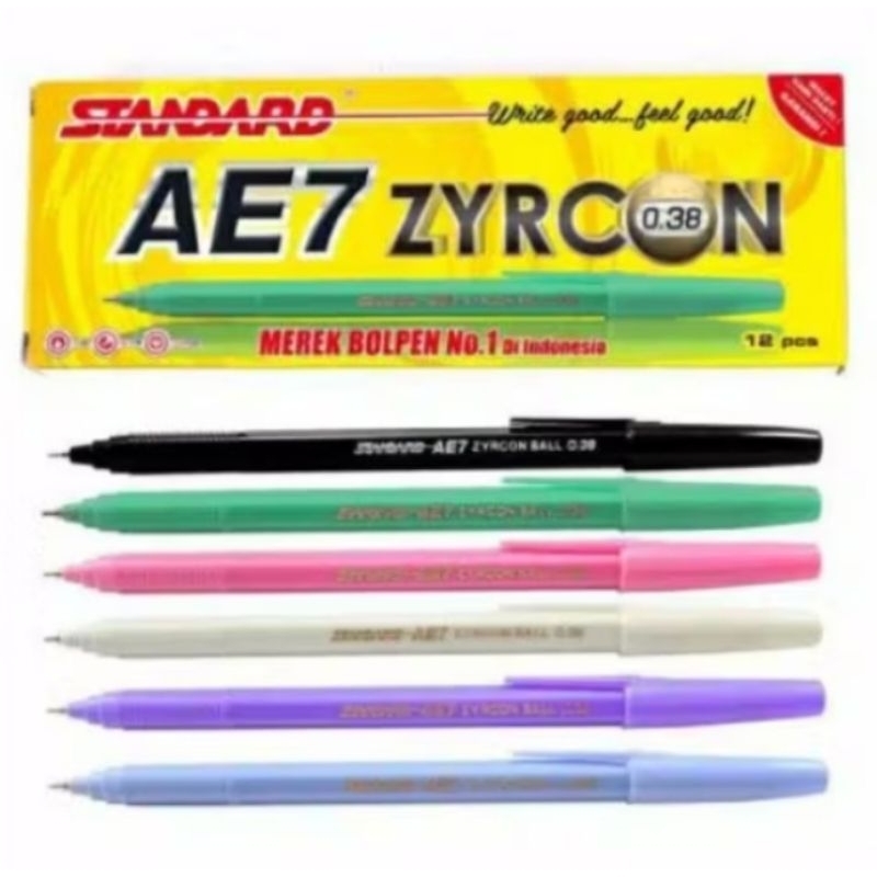 

Standard - Pulpen AE7 Zyrconball 0.38 (Alat Tulis / Pen / Ballpoint / Pena) 156 PCs(12 box)