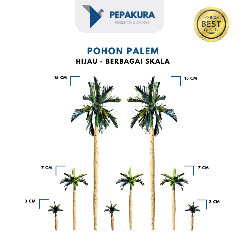 Pohon Palem Tinggi 3 7 15 cm - Tanaman Artifisial Maket/Miniatur - Bahan Maket