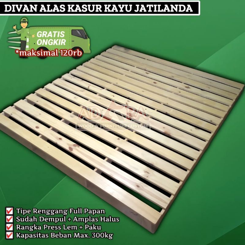 Divan alas kasur kayu jati belanda / Dipan minimalis alas kasur kayu jatilanda