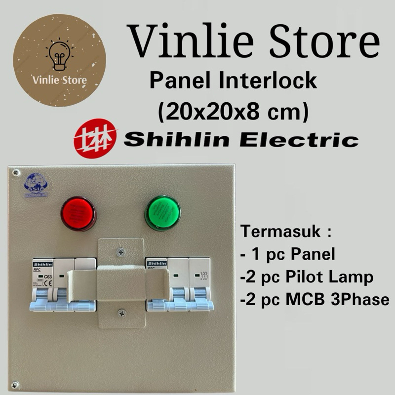 Panel Box / Panel interlock untuk PLN GENSET 3 Phase LENGKAP MCB SHIHLIN