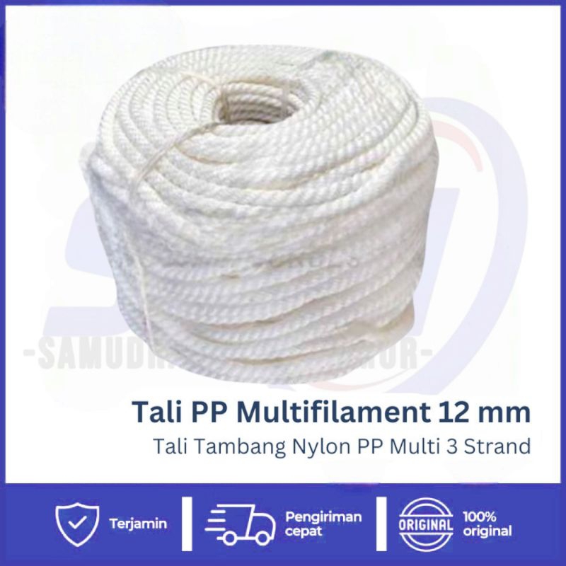 

Tali Tambang Nilon PP Multifilament 12 mm (+/-) 220 Meter 3 Strand Polypropylene Nylon Multi KINGROPE