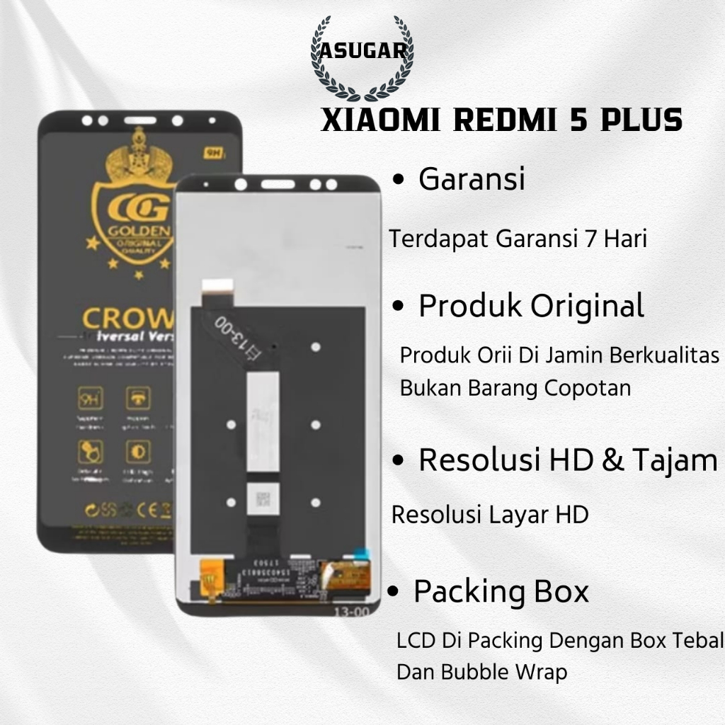 LCD XIAOMI REDMI 5 PLUS ORIGINAL 100% FULLSET TOUCHSCREEN