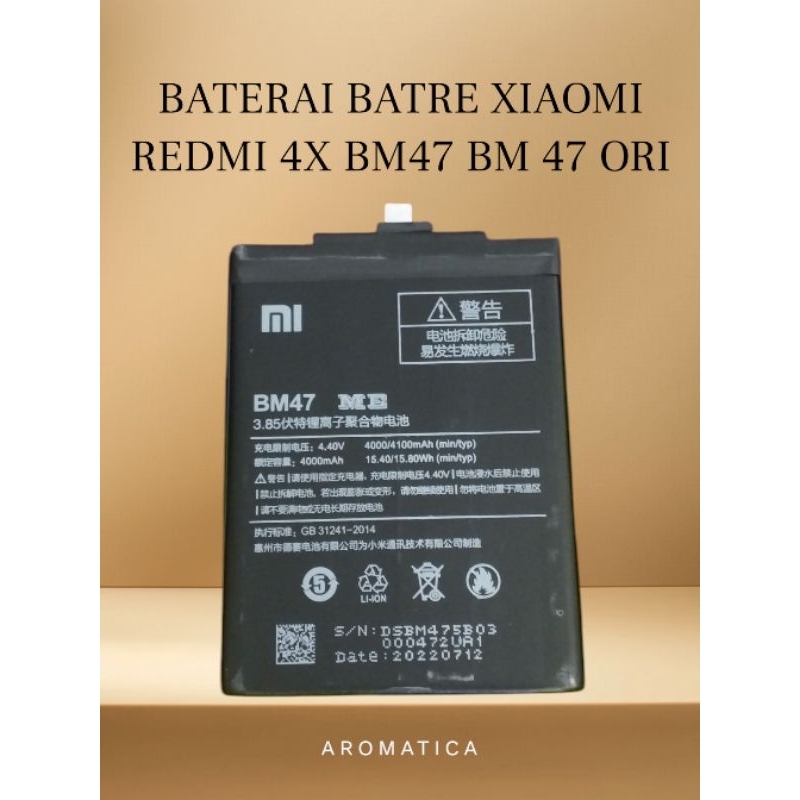 BATERAI BATRE XIAOMI REDMI 4X BM47 BM 47 ORI