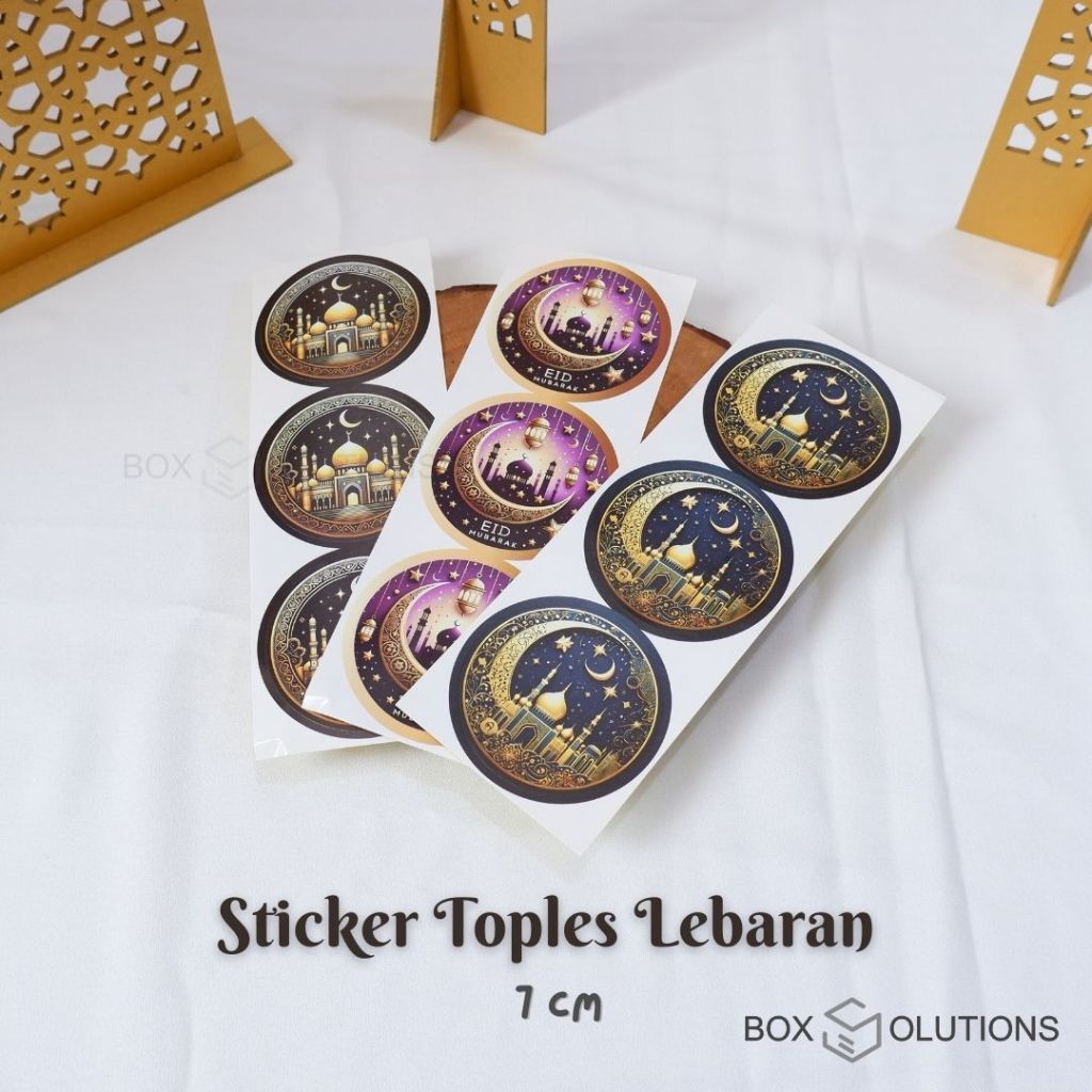 

sticker toples lebaran / sticker jar eid idul fitri - 7 cm