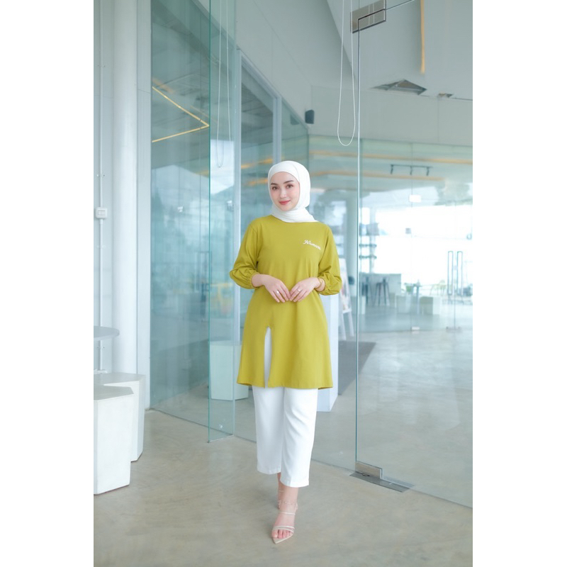 BBC Nameera Tunik Atasan Wanita Belah Depan Lengan Karet 7/8