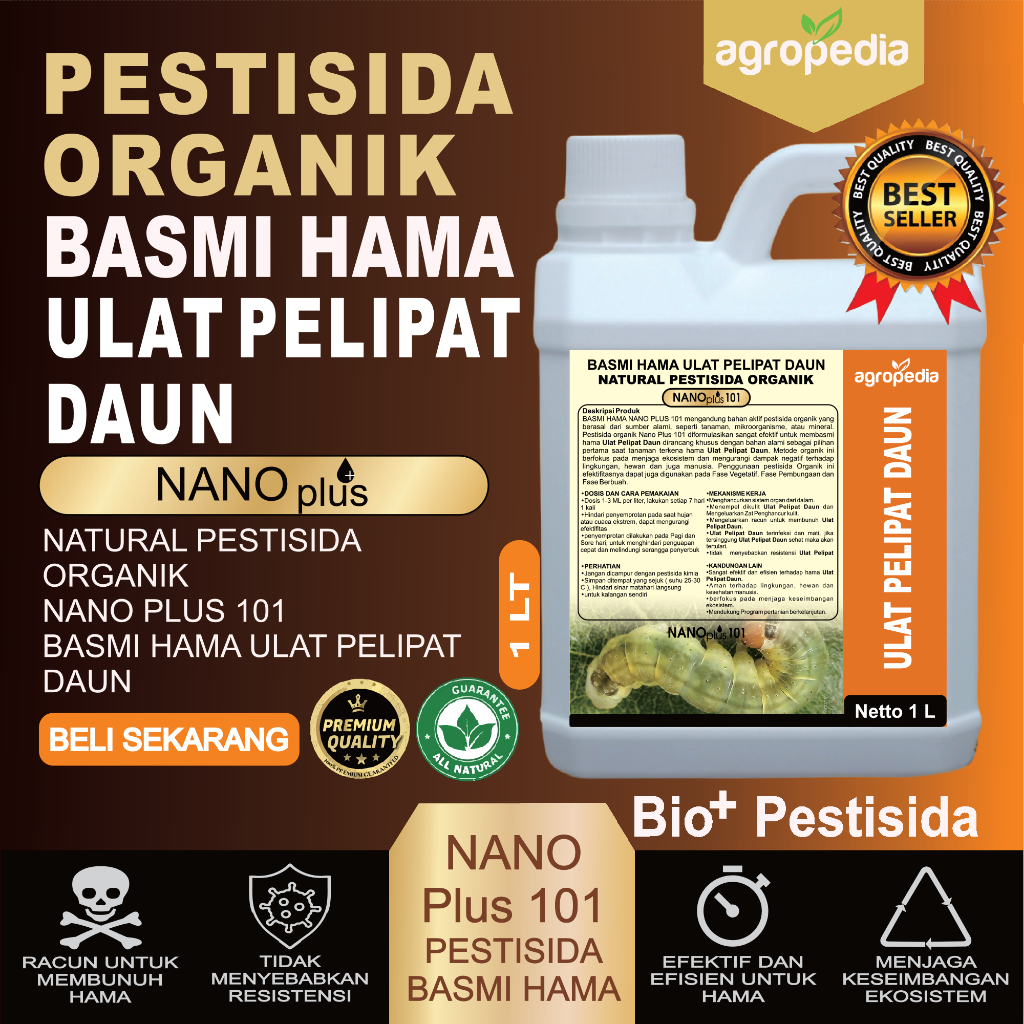 Pestisida Organik Cair / Pembasmi ULAT PELIPAT DAUN / Pestisida Nabati Semprot / Pestisida Organik /