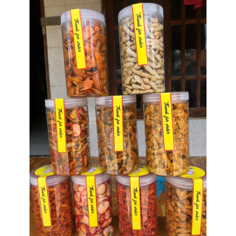

Snack dan Camilan Toples Banyak Varian Murah Meriah toples 1Lt isi 200-300 gram