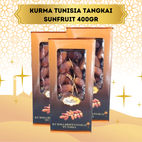 

Kurma Tangkai Tunisia Sunfruit 400gr Premium Manis Alami exp 2026