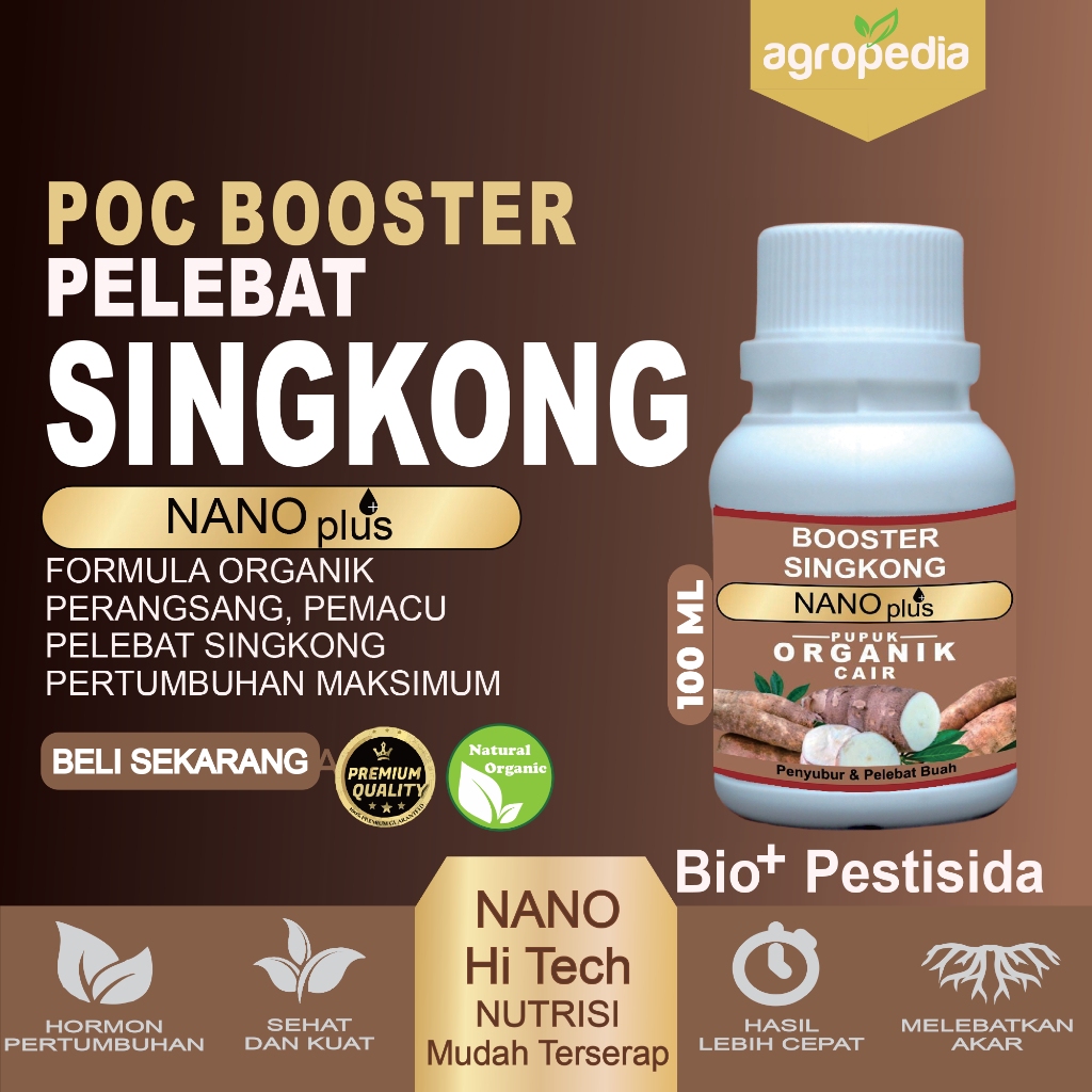 NANOplus Pupuk BOOSTER Tanaman Umbi Singkong, Nutrisi Pupuk Cair  Umbi Singkong , Pupuk Pelebat Tana
