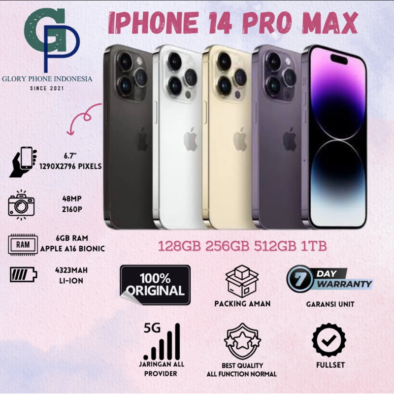 ip 14 Pro Max 128GB 256GB 512GB 1TB Fullset