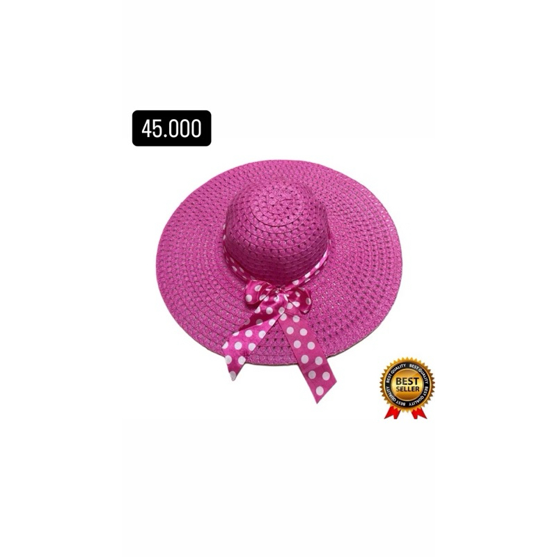 Topi Pantai Wanita Pink