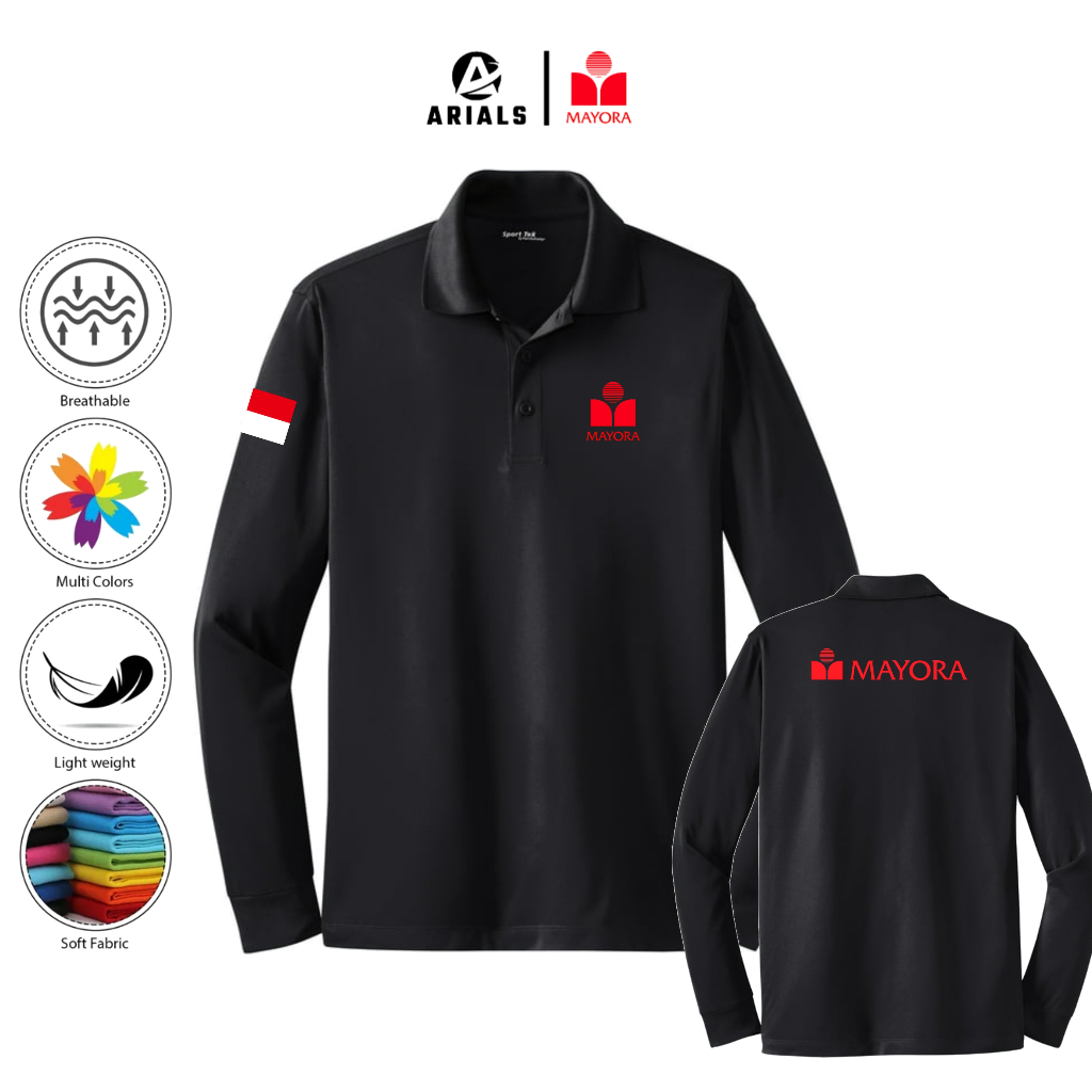 Arials Polo shirt Baju Kaos Kerah Lengan Panjang PT Mayora Indah Tbk