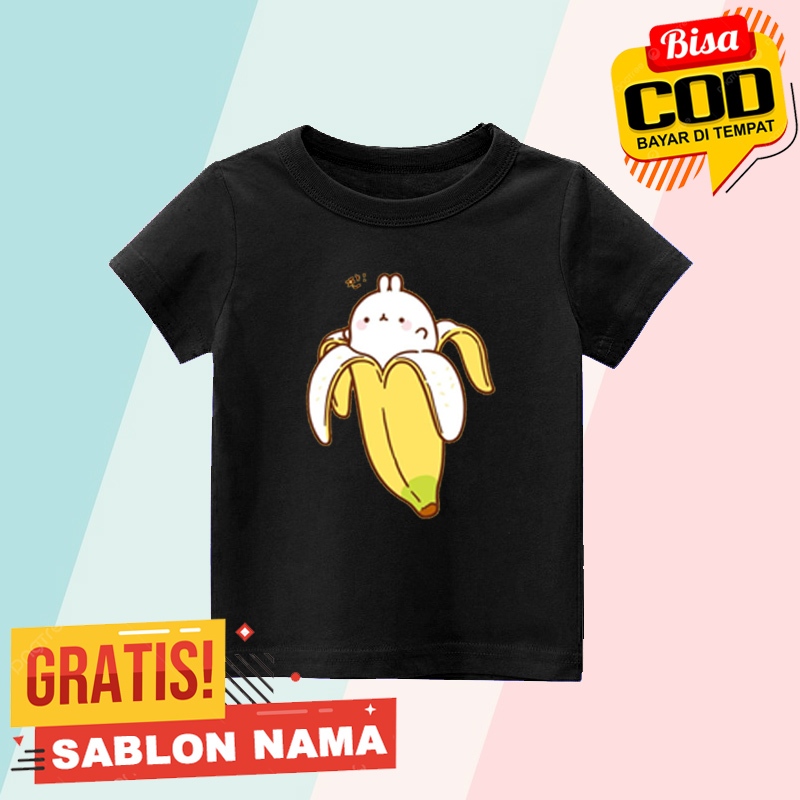 Kaos Anak Molang Banana / Baju Anak Laki Laki & Perempuan Molang Banana