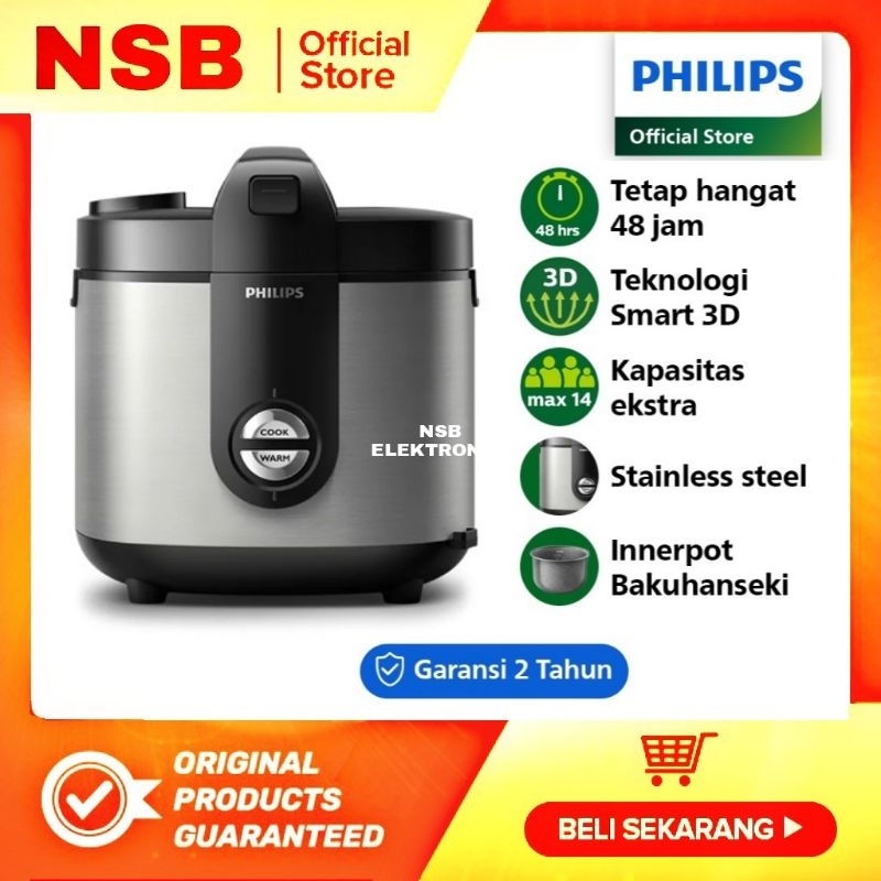 Philips Rice Cooker 2 L HD-3138/33 Magic Com Mejikom