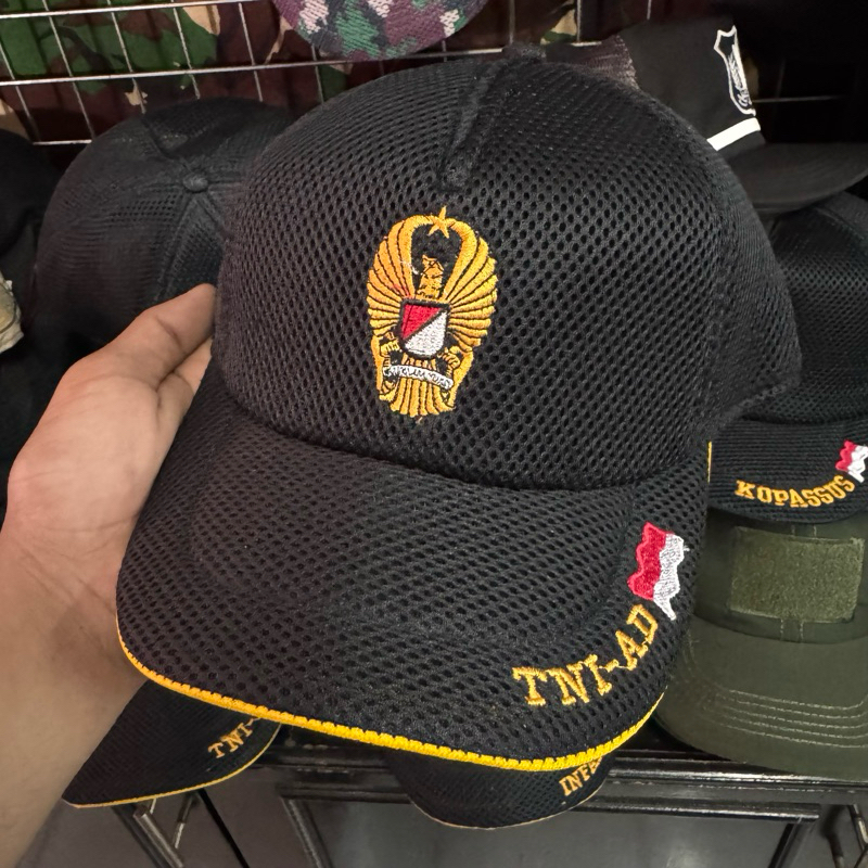 Topi jaring tni ad hitam