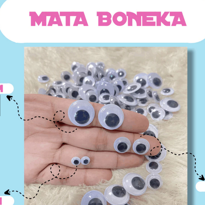 Mata Boneka / Mata Gerak Untuk Boneka / Googly Eyes Aneka Ukuran Import AL