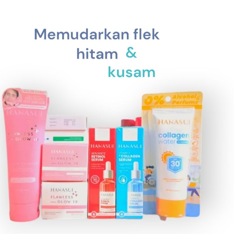Hanasui Skincare Cream Flek Hitam Wajah Satu Paket Serum