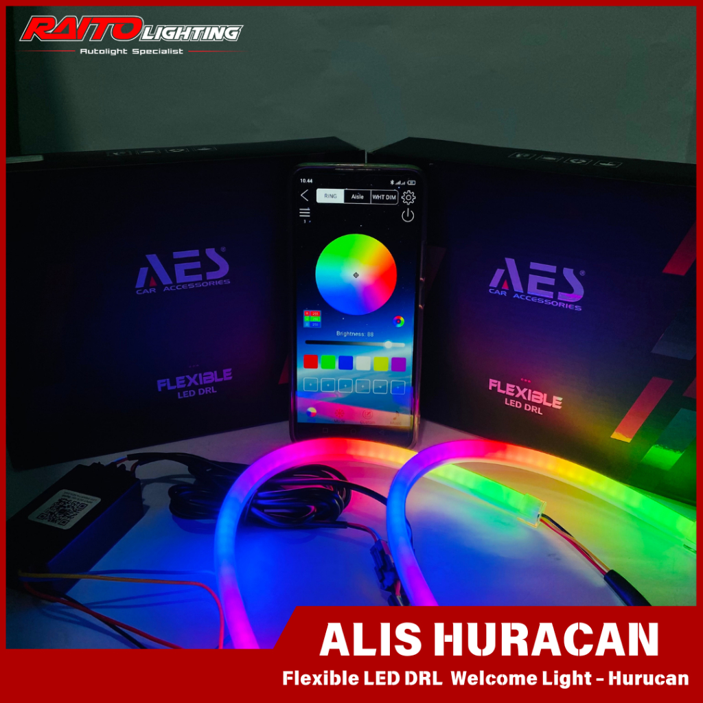 AES HURACAN Lampu LED Flexible DRL | Lampu LED Alis DRL Aes Huracan RGB Welcome Light Running