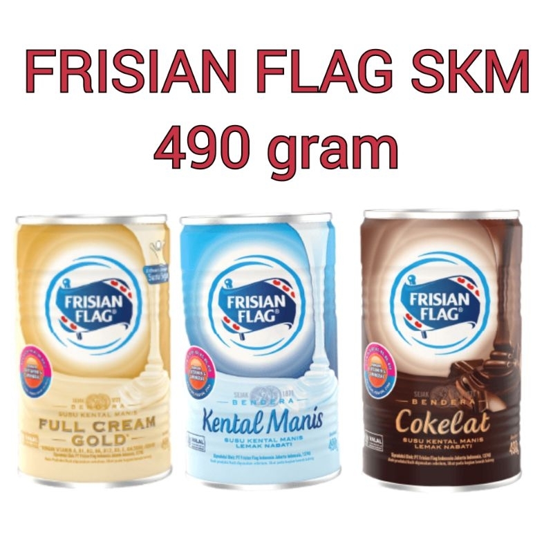 

FRISIAN FLAG Susu kental manis putih coklat Gold kemasan kaleng 490 gram