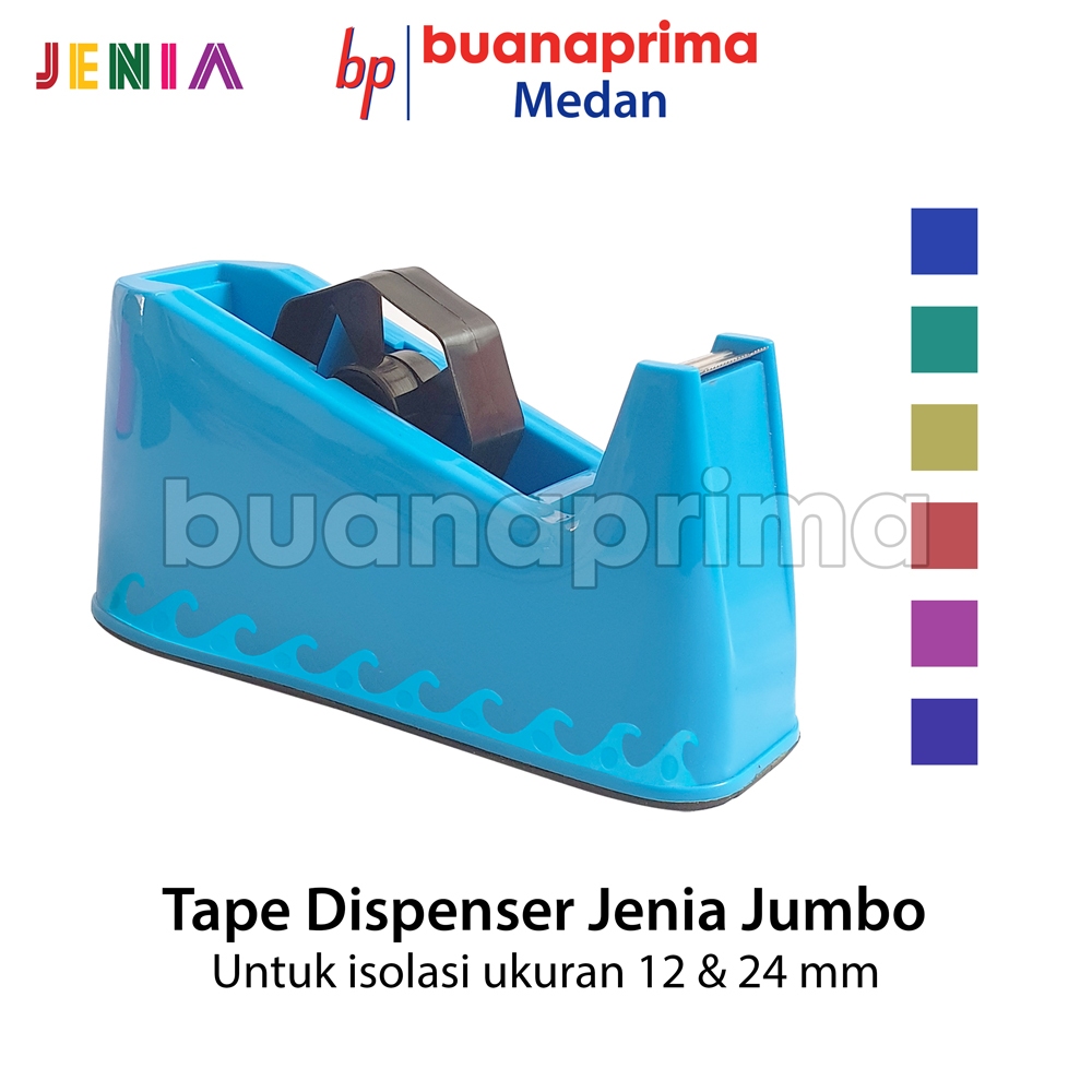 

TAPE DISPENSER JUMBO JENIA Untuk Ukuran Isolasi 12 dan 24 mm Tempat Wadah Selotip Tajam Pemotong Lakban Tape Cutter