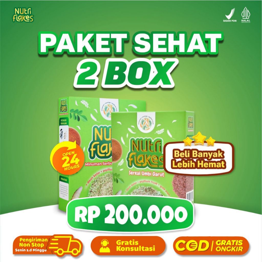 

Nutriflakes Paket Diet Sehat 2 Box Nutriflakes