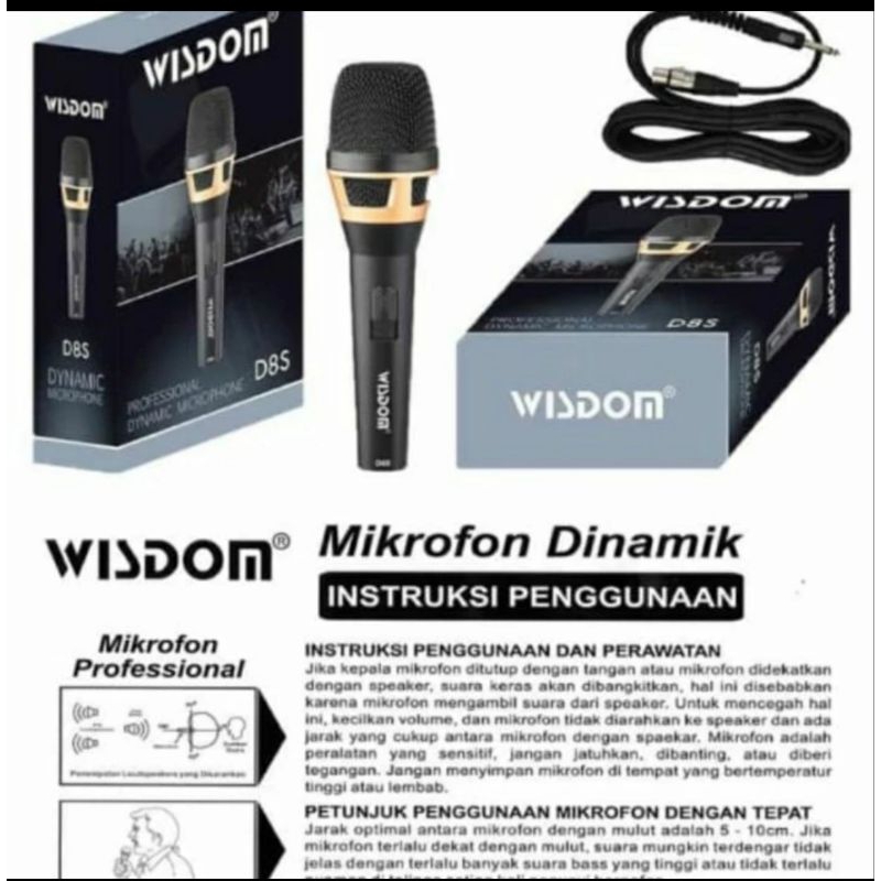 MIC KABEL WISDOM D8S MIC DYNAMIC ORIGINAL