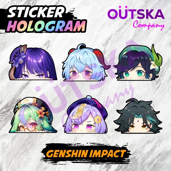 

Stiker Hologram Peeker Intip Genshin Impact V19 Ganyu Cici Raiden Shogun Nahida Lucu Glossy Anti Air