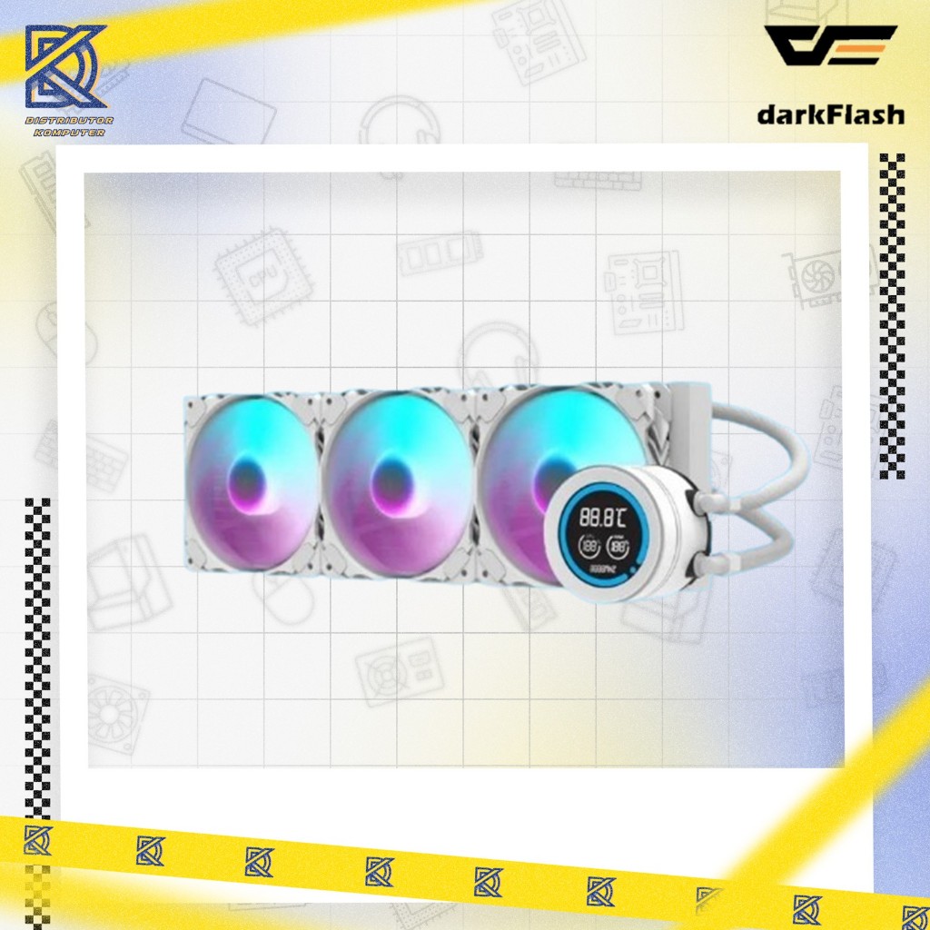 CPU COOLER DARKFLASH DN360D DIGITAL / DN 360D DIGITAL ARGB 360mm AIO Liquid Cooler - WHITE