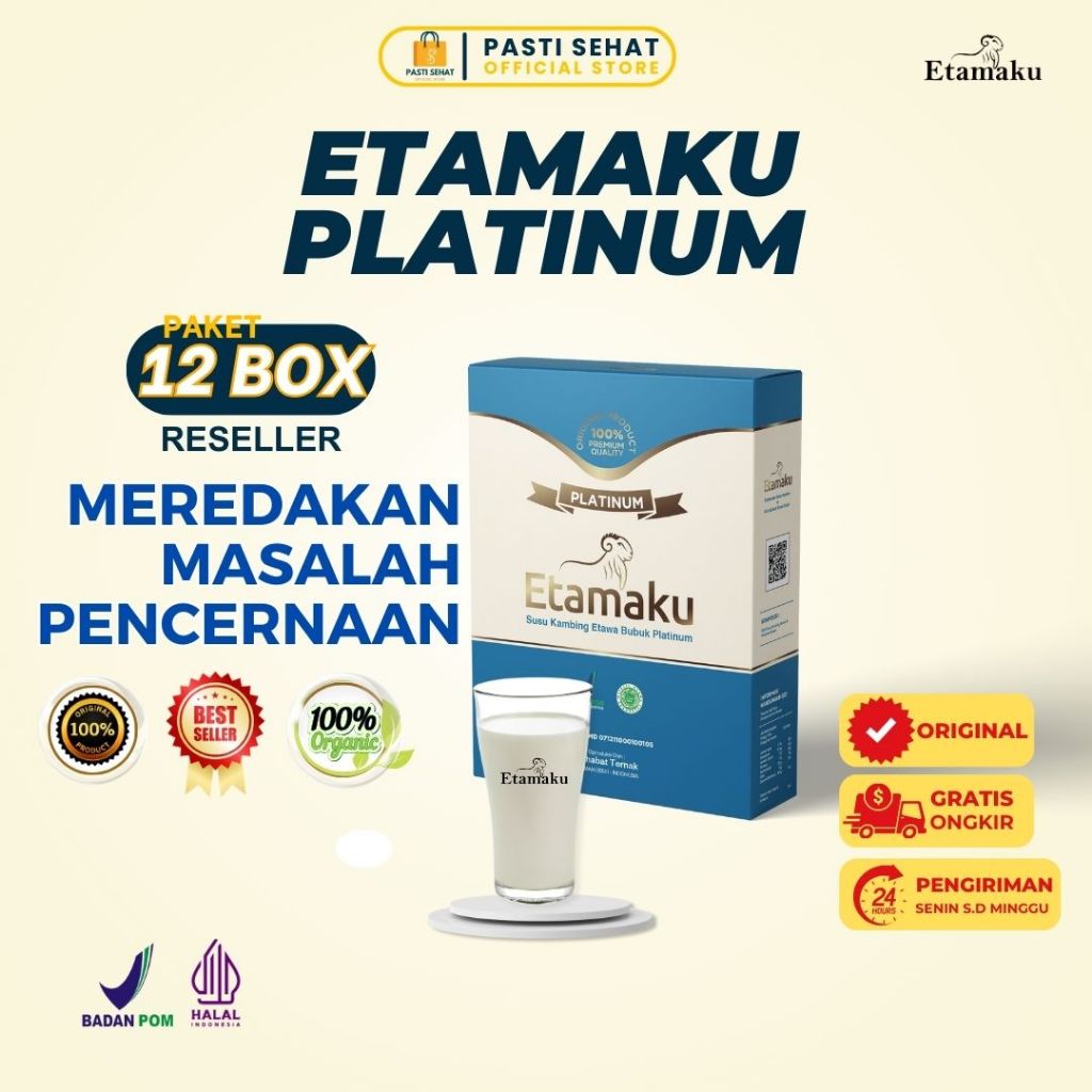 

Susu Kambing Etawa - Etamaku Asli BPOM & HALAL - 12 BOX- Susu Kesehatan Lambung & Vitalitas