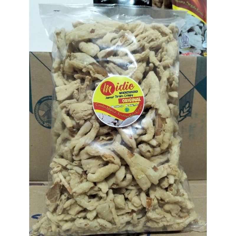 

Cemilan Kripik Jamur Crispy Midic Wonogiri 500 Gram