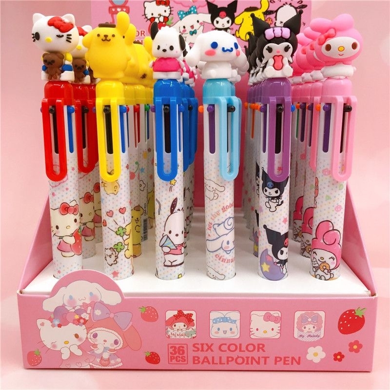 

PROMO! GROSIR MURAH! Pensil Pulpen Sanrio PREMIUM 1 Box Pena Karakter Lucu Pulpen Kuromi 1 Pak Pen Gel Cinnamoroll Pencil Melody Bolpen Pochacco Pulpen Warna warni 6 Colors Pen Lem Glue Ballpoint