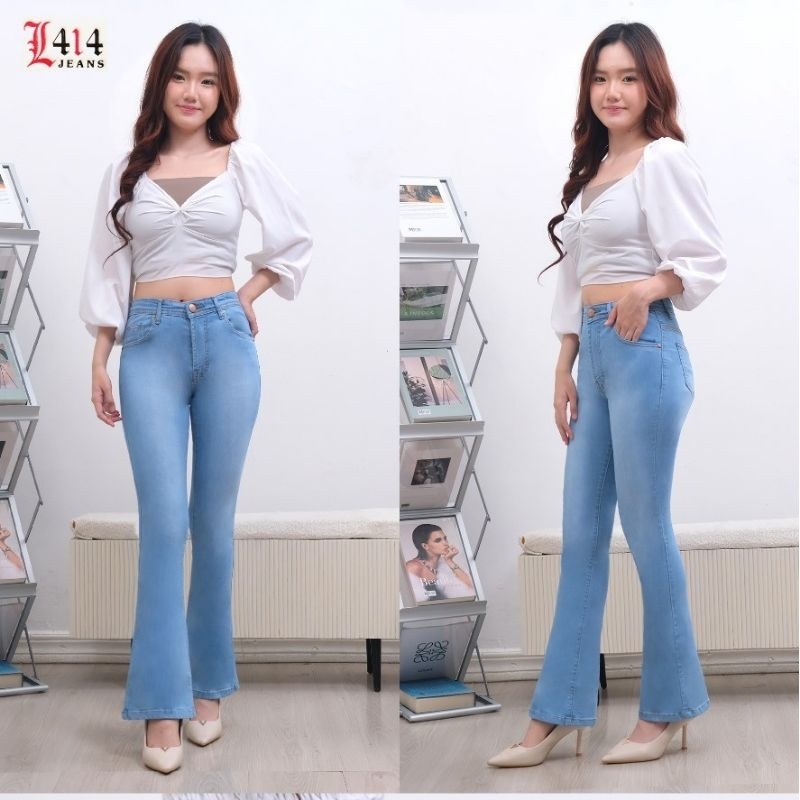 Hoouyee, L4141woman cutbray jeans premium L414 women size 27-30
