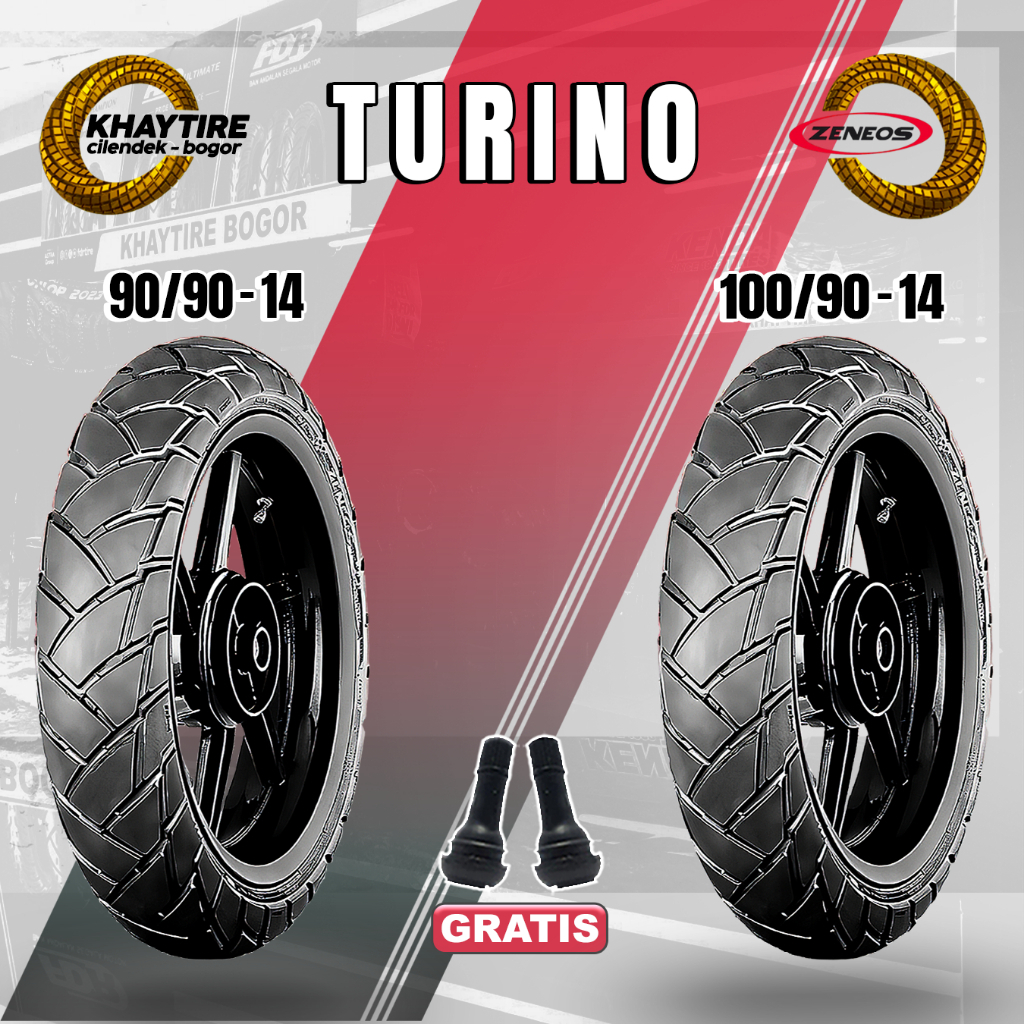 Sepasang Ban Motor Matic ZENEOS TURINO 90/90 & 100/90 Ring 14 Tubeless