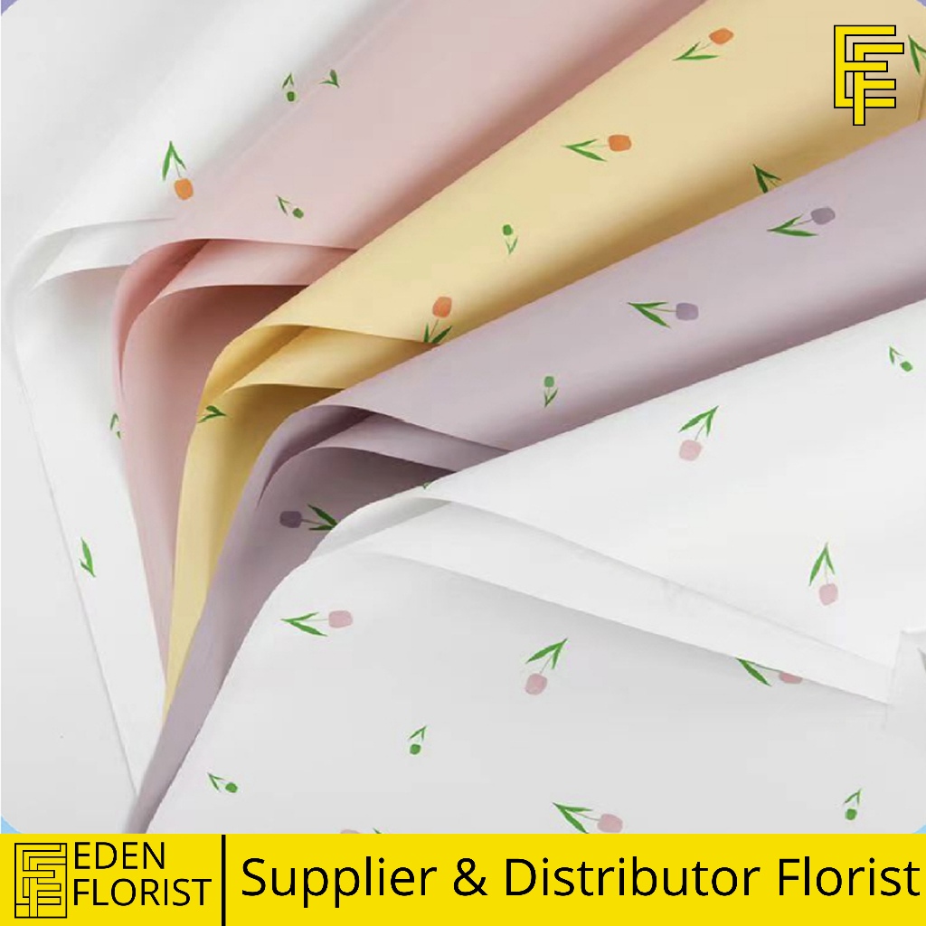 

20 LEMBAR Kertas Buket Bunga Flower Wrapping Tulip Cellophane Waterproof KB6179