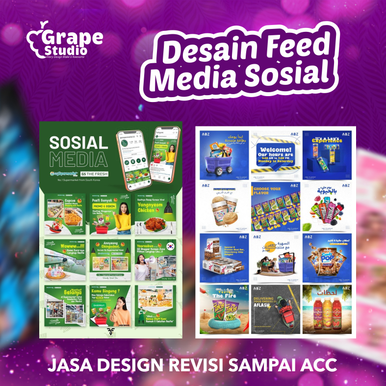 Jasa Desain Grafis profesional Feed Konten Instagram Revisi Sampai Acc