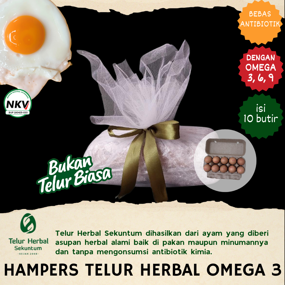 

Hampers Telur Ayam Omega 3 Bebas Antibiotik Herbal Sekuntum Isi 10