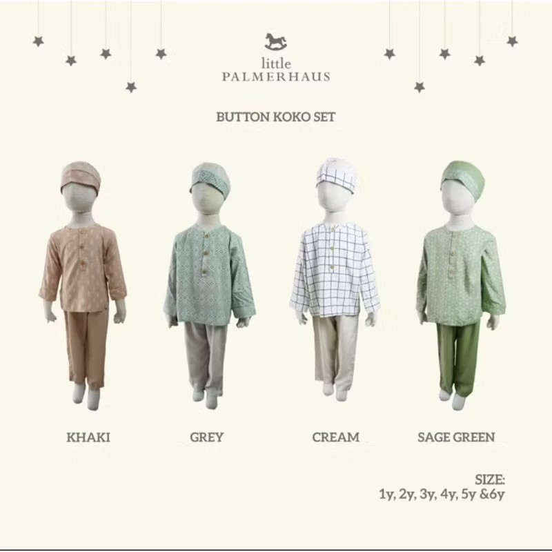 little palmerhaus button koko pakaian anak
